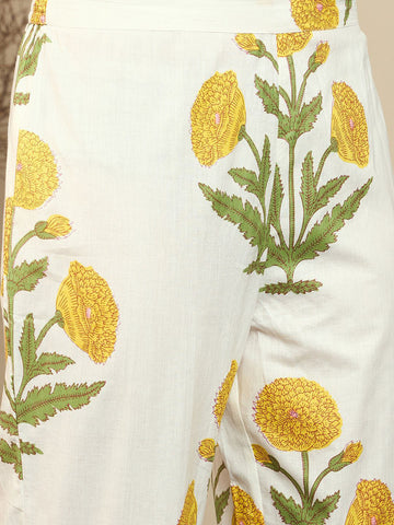 White Floral Embroidered Cotton Kurta Set – Elegant & Timeless Women's Ethnic Wear